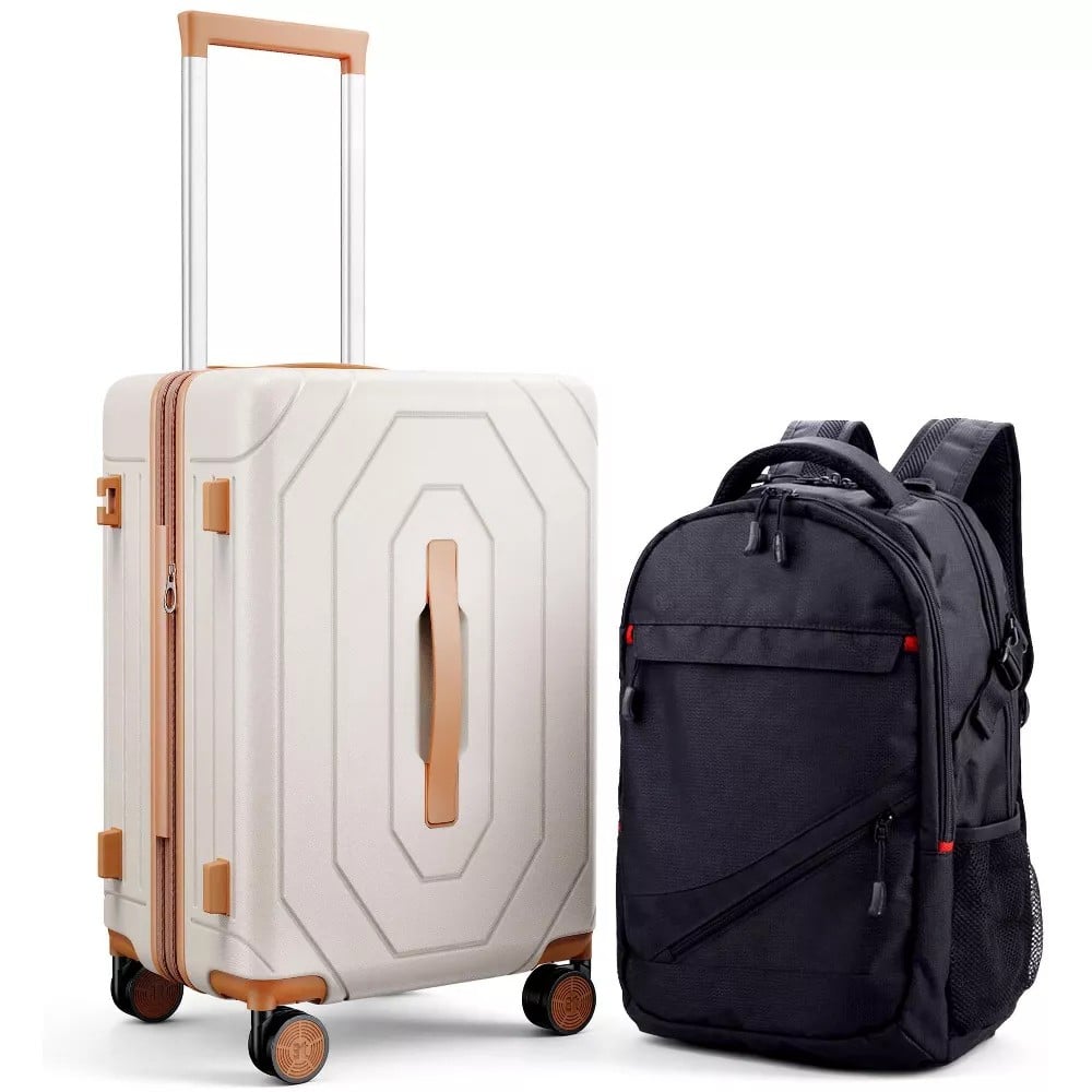 Sugift Luggage Set with Backpack 20 Inch Carry On Hardshell