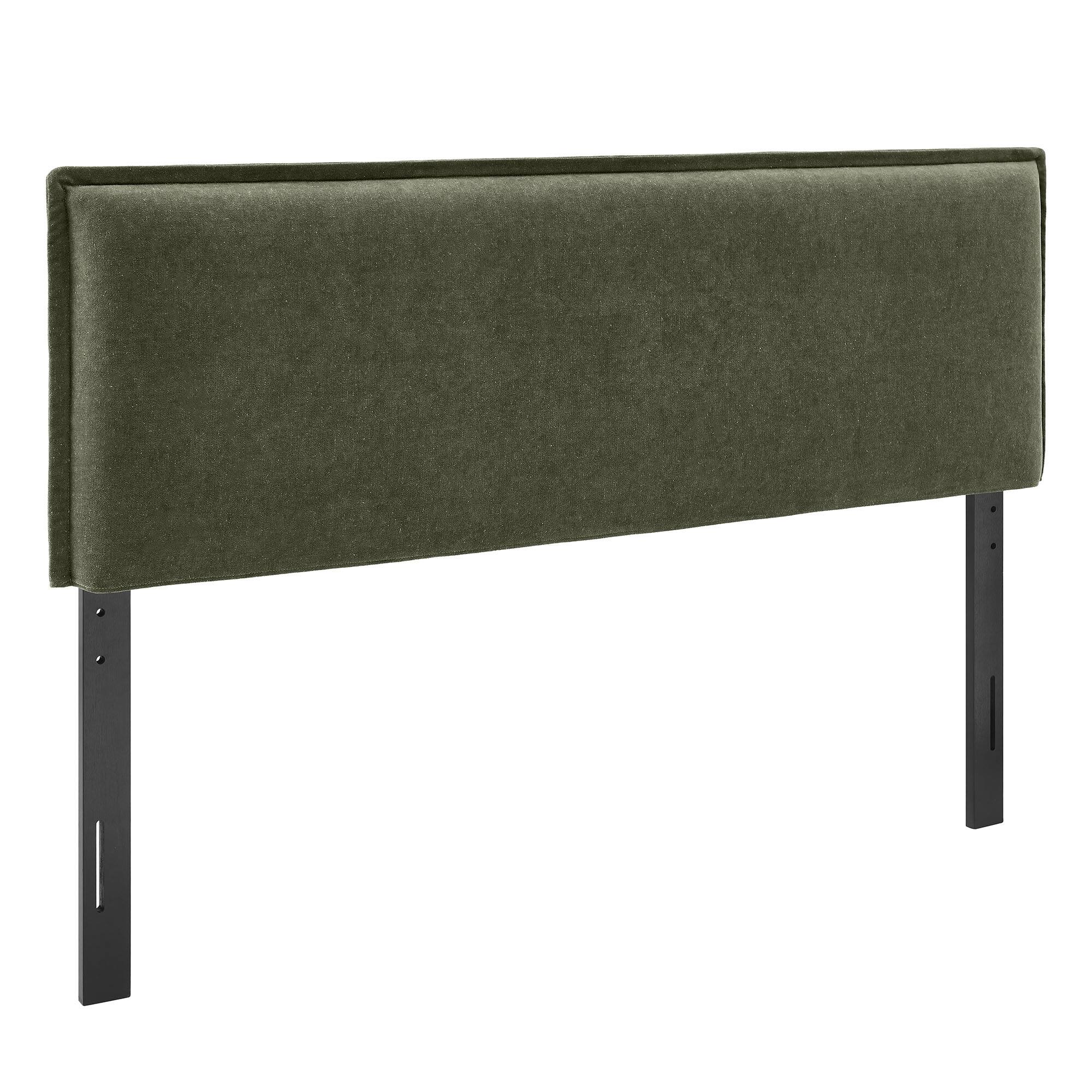 Angle. Modway - Camille Upholstered Linen Blend Headboard by Modway - Sage.