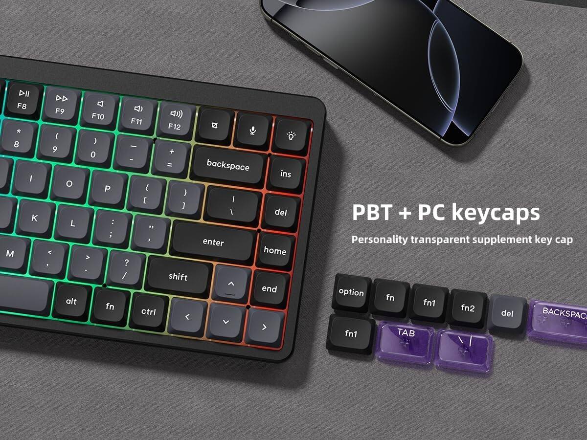 PBT + PC keycaps  
Personality transparent supplement key cap  

DII F8 * 8 I K M DD F9 ( 9 o L < 3 alt  F10 ) 0 P : ; > . fn F11 - - { [ " 3 ? / ctrl F12 s + = backspace ins ) I ] / del enter home shift end < PBT + PC keycaps Personality transparent supplement key cap option fn fn1 fn2 del BACKSPAC fn1 TAB