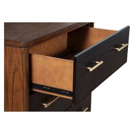 Alpine Furniture - Belham 3 Drawer Small Chest - Two Tone - Dark Walnut & Black