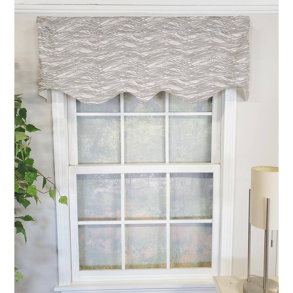 Angle. RLF Home - RLF Home Vasiliki Regal 3" Rod Pocket Lining Luxurious and Elegant Window Treatment Valance 50" x 17" Gray - Gray.