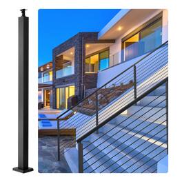 VEVOR - Cable Support Post, 36" Height, 2" Width, Steel Construction, No Pre-drilled Holes, Made of Durable SUS304 - Black