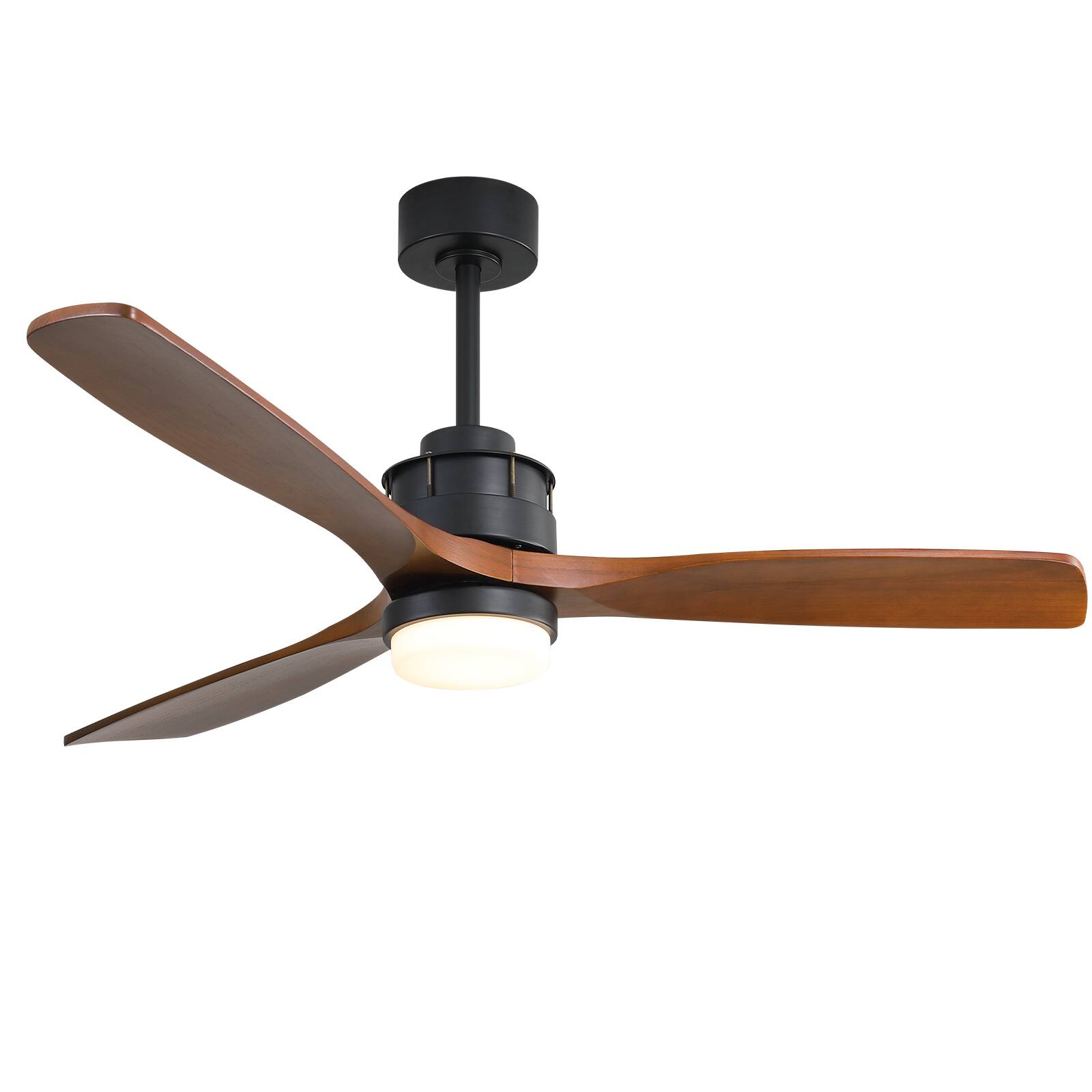 Alt View 4. Sofucor - Wood Ceiling Fans with Lights and Remote Reversible 6 Speeds 3CCT Dimmable, Noiseless, Indoor/Outdoor Ceiling Fan Quiet - Black 60inch-A.