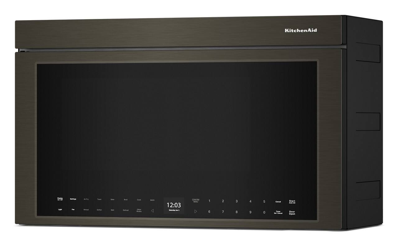 Alt View 11. KitchenAid - 1.1 Cu. Ft. Convection Flush Built-In Over-the-Range Microwave with Air Fry Mode - Black Stainless.
