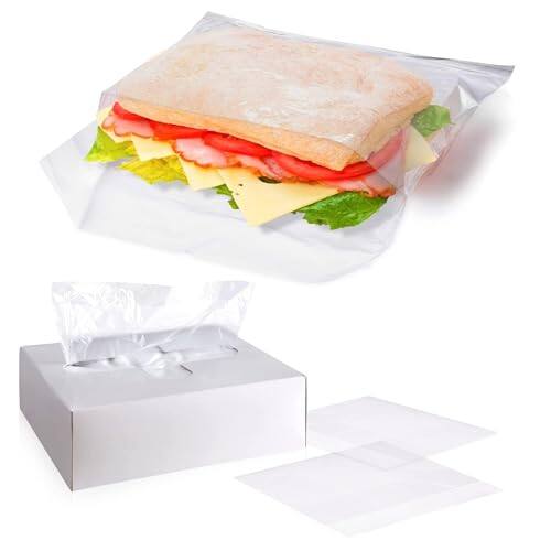 Front. DORLUKFU - Clear Fold Top Sandwich Bags, 6.5 x 7.5 Inch. Pack of 2000 Plastic Baggies for Sandwiches. Reusable Fold-Over Snack Size - ‎Clear.