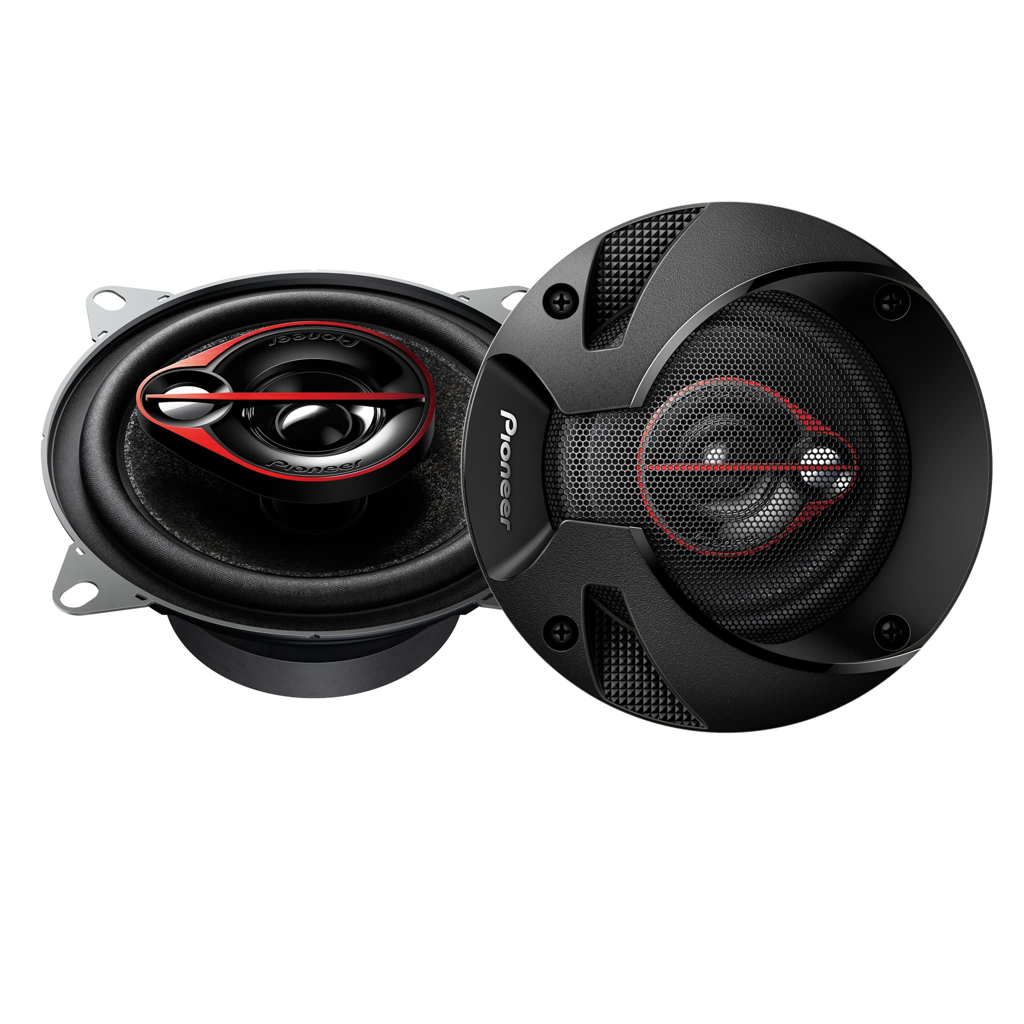 Pioneer - 4" - 3-way, 210 W Max Power, Coaxial Speakers (pair) - Black - Front_Zoom
