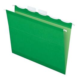 Pendaflex - Ready-Tab Premium Reinforced Hanging File Folder, 5-Tab, Letter, 25/Box - Bright Green