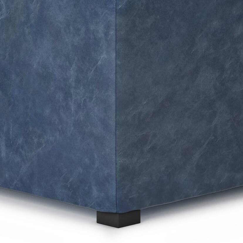Alt View 16. Simpli Home - Avalon Square Coffee Table Storage Ottoman - Denim Blue.