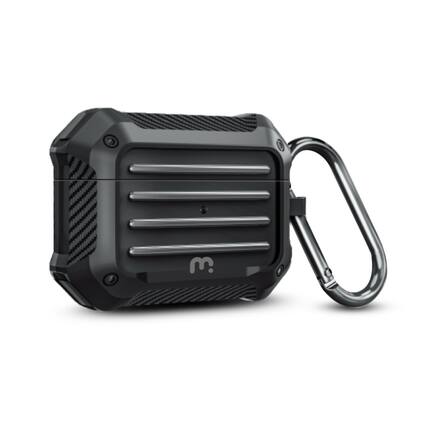 Front. Mybat Pro - MyBat Pro Carbon Fiber Shockproof Protective Case for Apple AirPods Pro 2 with Wireless Charging Case - Black - Black.