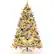 Front. Costway - 7 FT Pre-Lit Flocked Christmas Tree Hinged Xmas Decoration with 300 LED Lights - Green/White.