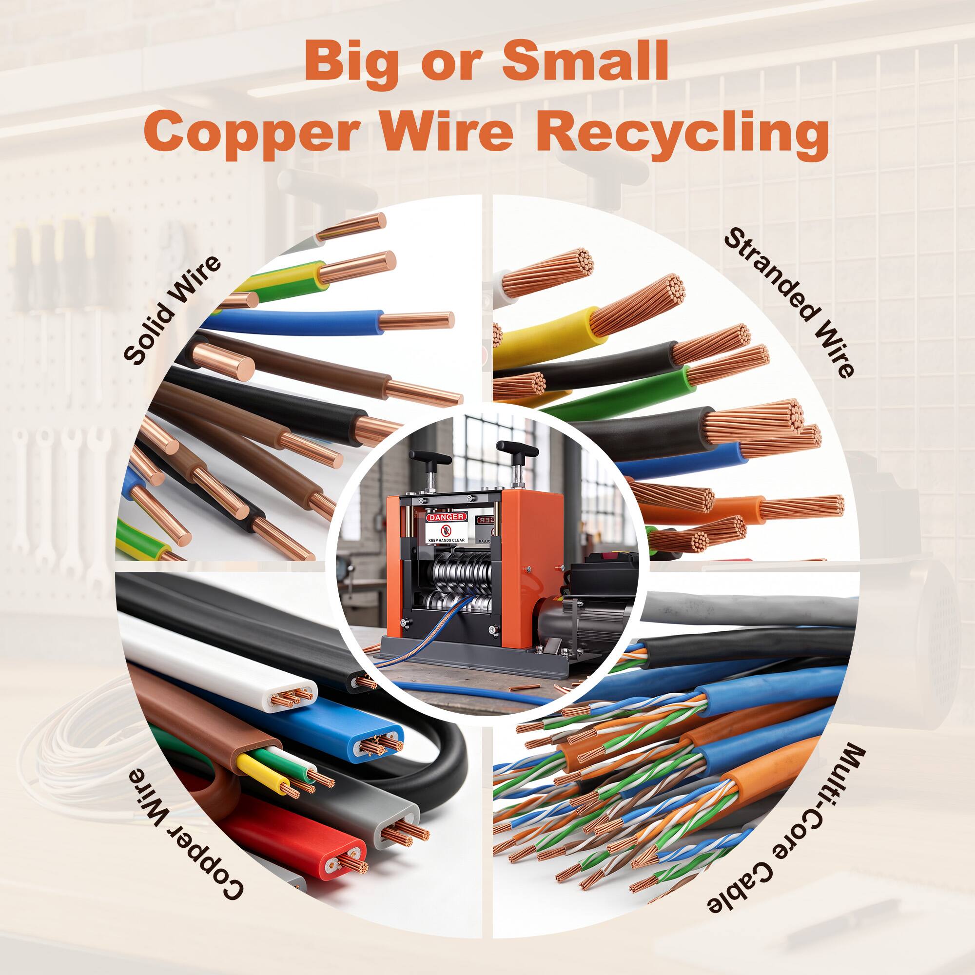 Big or Small Copper Wire Recycling  
Solid Wire  
Stranded Wire  
Copper Cable  
Multi-Core Cable