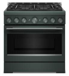 KitchenAid - 5.1 Cu. Ft Commercial Gas Range with No Preheat Air Fry Mode and 6 Burner - Juniper - Front_Zoom
