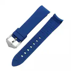 Front. Kitcheniva - 18mm Soft Silicone Watch Band Divers Replacement Strap Quick Release - Blue.