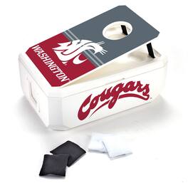 Indigo Falls - Washington State Cougars 40-Can Cornhole Cooler - White