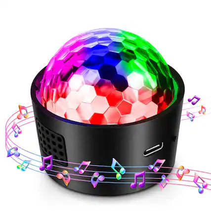 Front. UKing - Sound Active Mini RGB LED Disco Club DJ Crystal Magic Ball Effect Stage Light US.