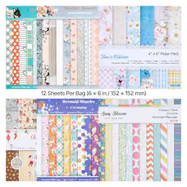 Scrapbook Paper, 72 Sheets, 6 x 6 in Mixed Special Paper for VEVOR Die Cutting and Embossing Machine, Vibrant Color - Colorful