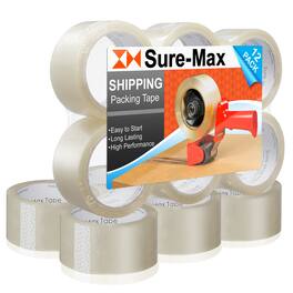 Sure-Max - Premium Carton Packing Tape 2.0 mil 165 Feet (55 yards) - Clear