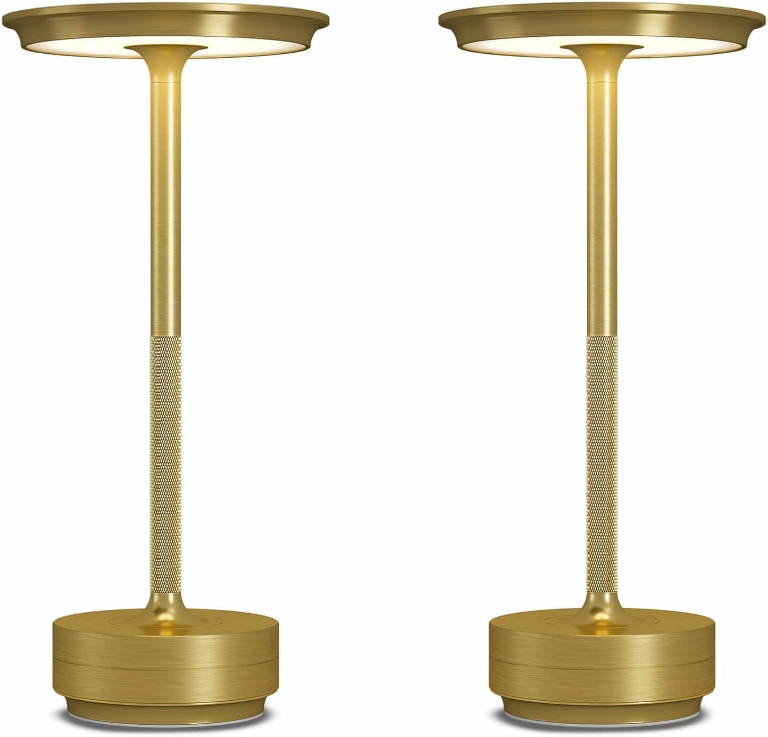 FINEAK - 2-Pack Cordless Rechargeable LED Table Lamps for Indoor/Outdoor - Gold
