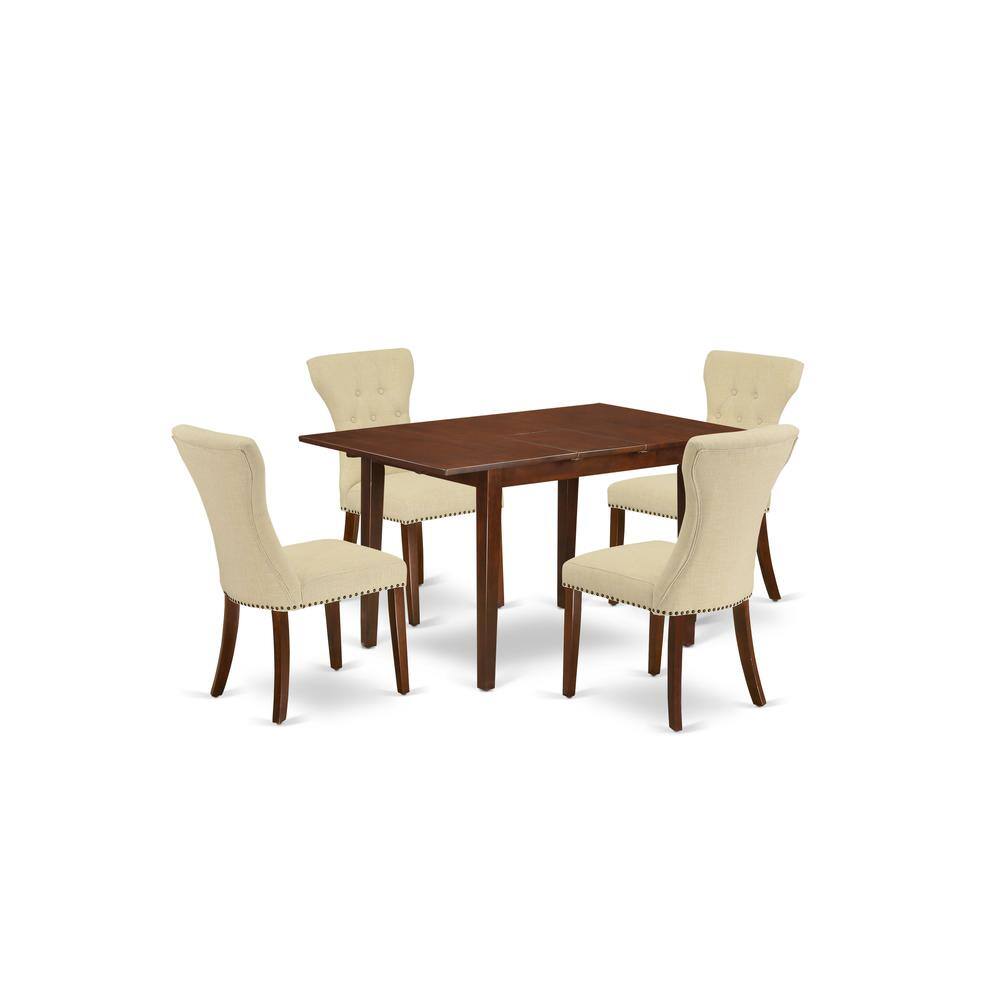 Back. East West Furniture - Dining Room Set Mahogany - Brown.