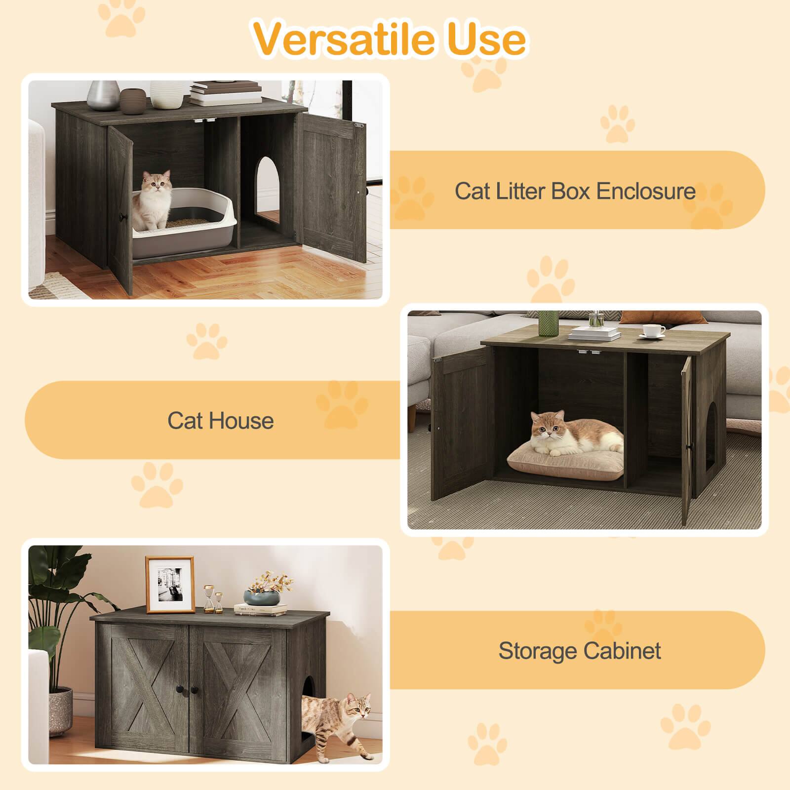 Versatile Use

- Cat Litter Box Enclosure
- Cat House
- Storage Cabinet