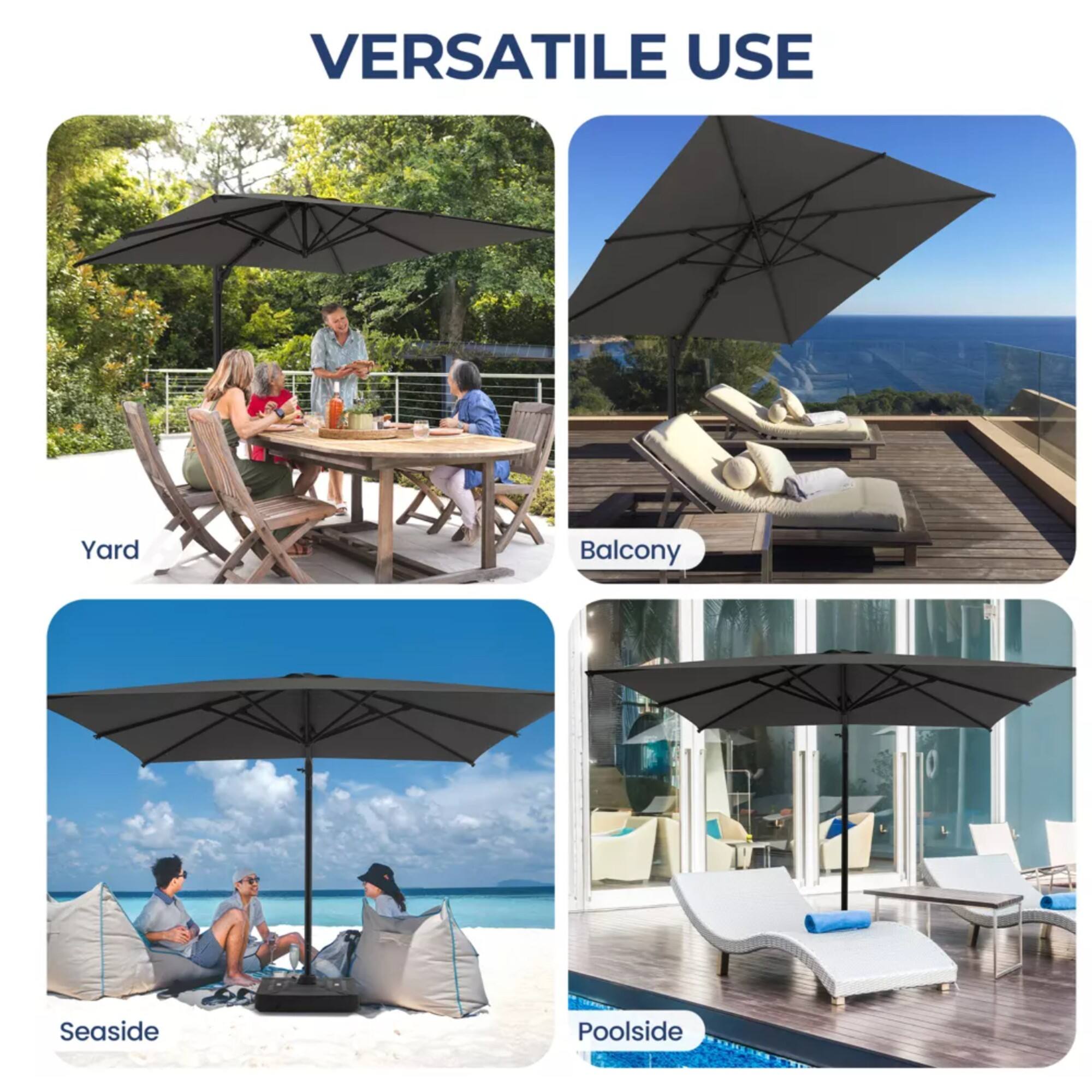 VERSATILE USE

Yard  
Balcony  
Seaside  
Poolside