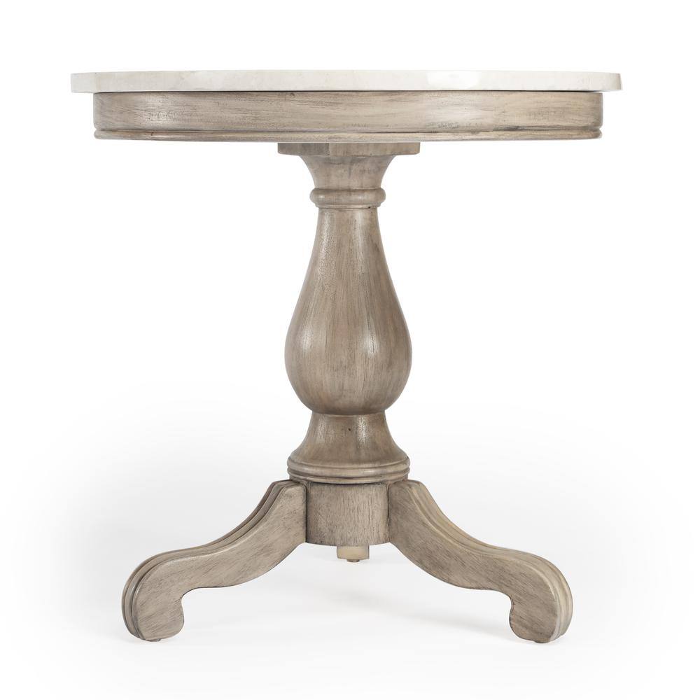 Alt View 1. Butler Specialty - Danielle Marble 24" Pedestal Side Table - Tan/Beige.