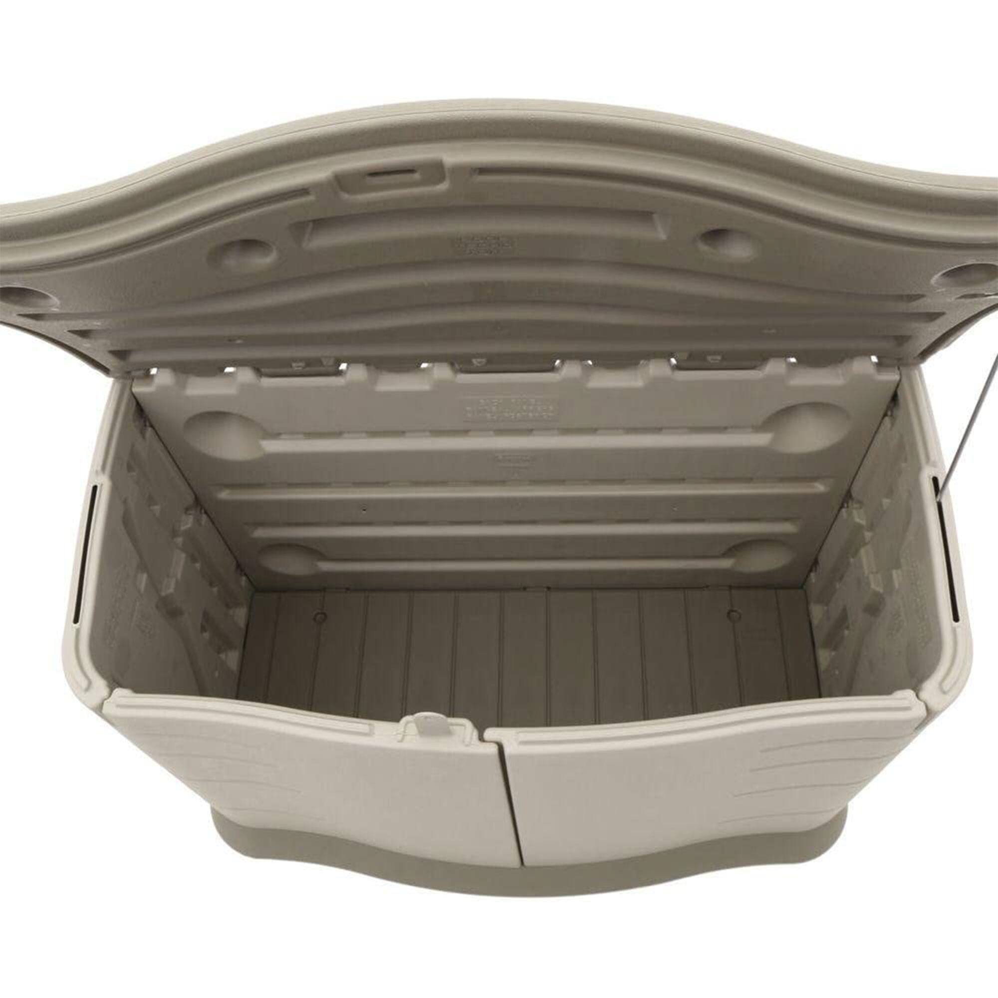 Alt View 2. RubberMaid - Rubbermaid Plastic Double Walled Horizontal Outdoor Storage Shed, Sand/Brown - Sand/Brown.