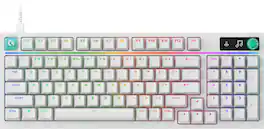 Logitech - G316 X 98 Gaming Wired RGB LIGHTSYNC Keyboard with Hot-Swappable Linear Switches and Gasket Structure for PC - White