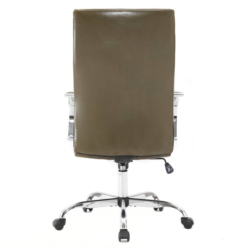 Alt View 6. LeisureMod - Sonora High-Back Leather Office Chair with Adjustable Height, Swivel, and Tilt, Desk, Conference Room, or Home Office - Olive Green.