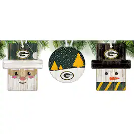 Fan Creations - Green Bay Packers 3-Pack Ornament Set - Multicolor