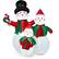 Alt View 11. Costway - 6.5FT Inflatable Snowman Family, Blowup Christmas Decoration with LED Lights - Multicolor.