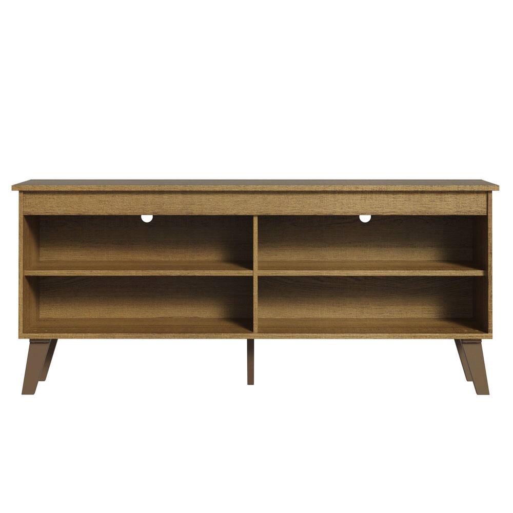 Back. Madesa - Madesa Compact TV Stand with 4 Open Shelves and Cable Management 53"L Media Storage Living Room and Bedroom - Rustic - Rustic.