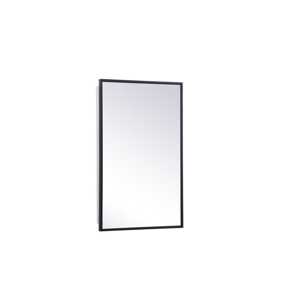 Back. Elegant Decor - Metal mirror medicine cabinet 17 inch x 28 inch in Black - Black.