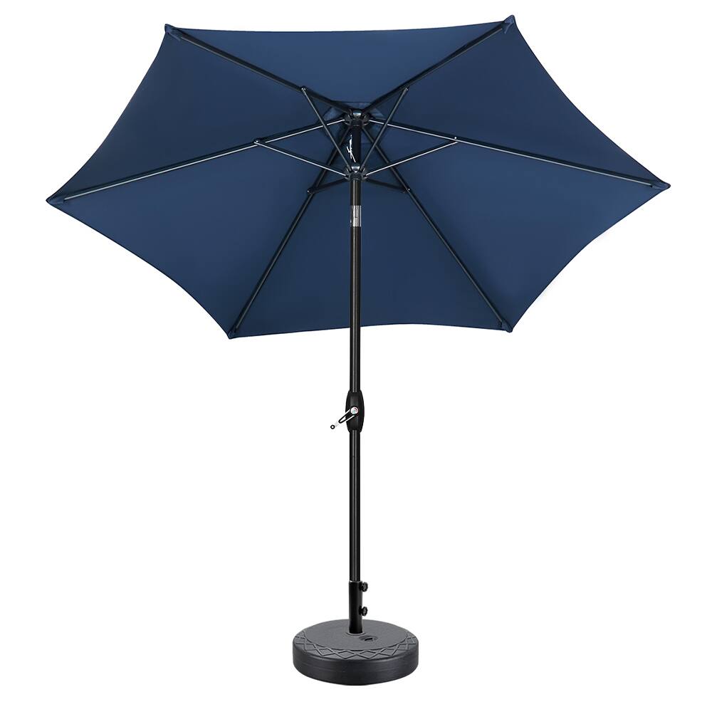 Back. Ainfox - Ainfox 9ft Patio Umbrella With Argyle umbrella base - Coffee.
