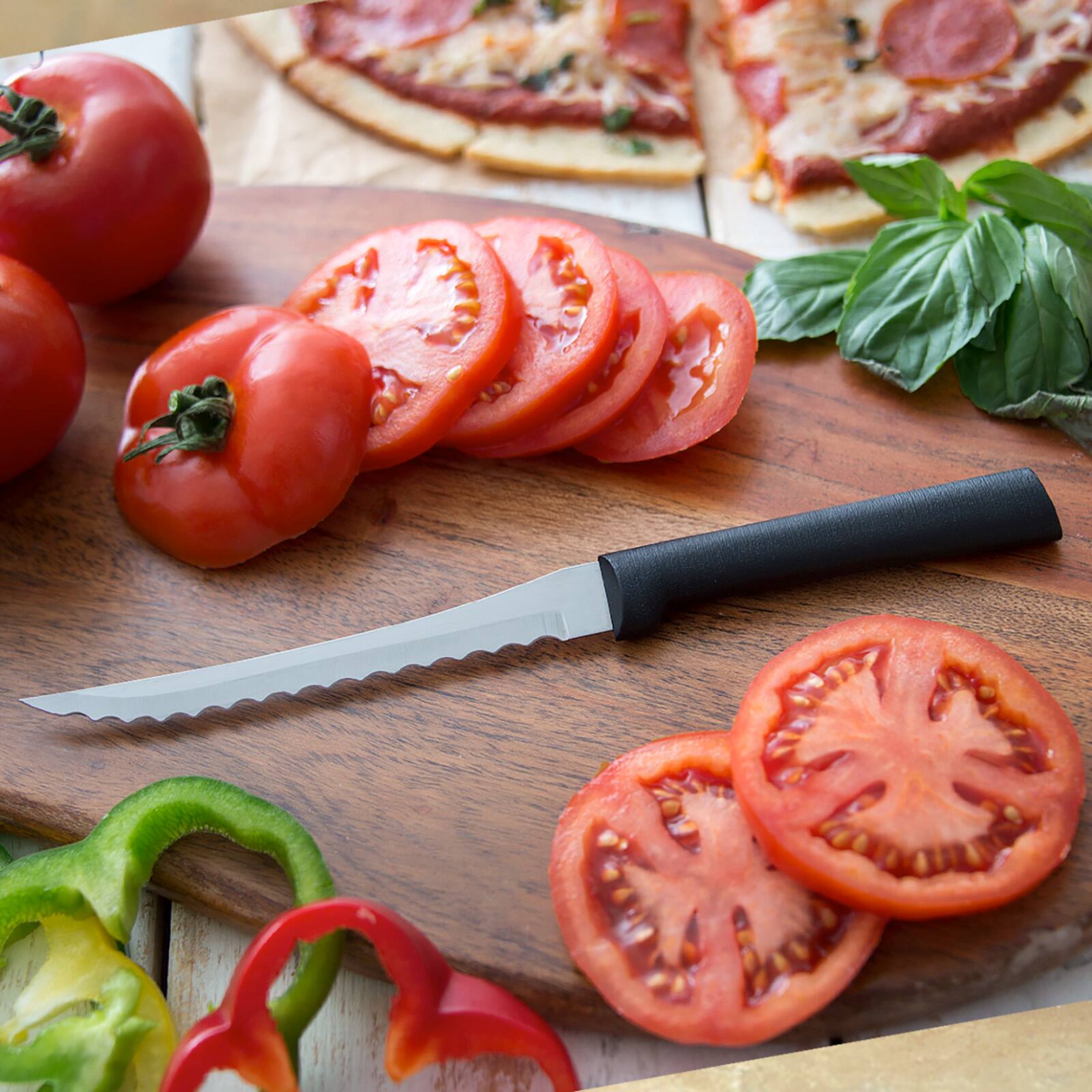 Alt View 6. Rada - 3 Piece Cooking Essentials Knife Set with Gift Box, Black Handless, Set of 2 - Black.