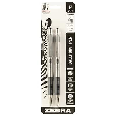 Zebra - F-301 Retractable Ballpoint Pen, Fine Point, 0.7mm, Black Ink, 2 Pack (27112) price history on PriceWatchPro