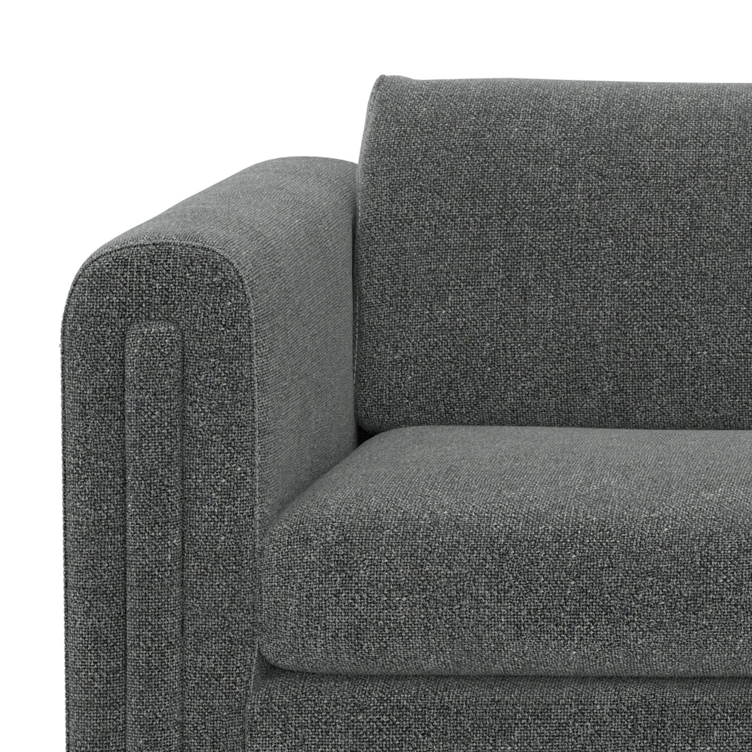 Alt View 2. Simpli Home - Jones 84 inch Wide Contemporary Sofa in Dark Grey Tightly Woven Performance Fabric - Dark Grey.