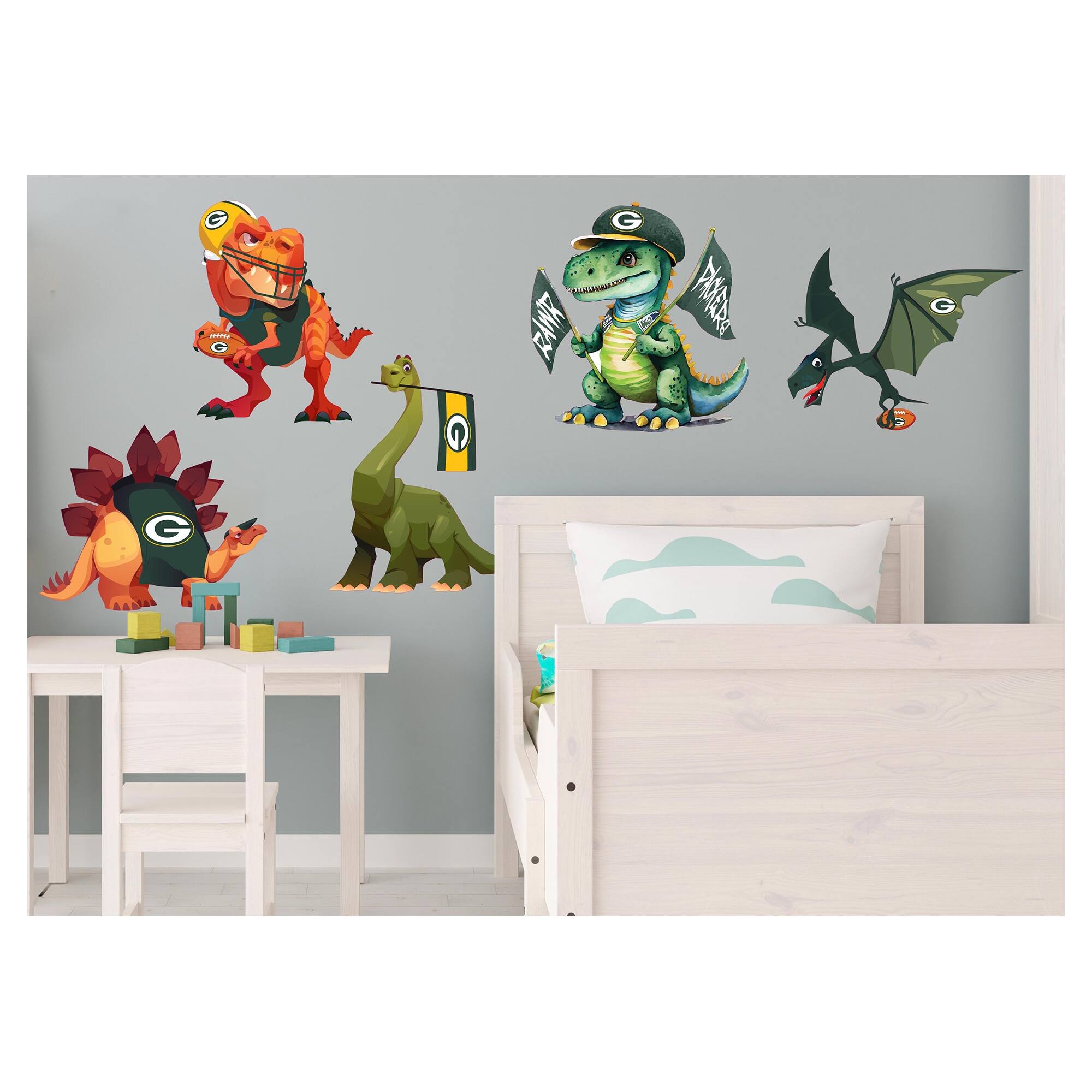 Green Bay Packers Dinosaurs Wall Decal Set