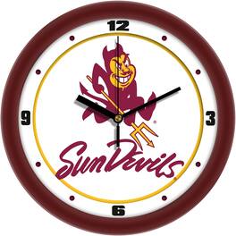 MpDirect - Arizona State Sun Devils 11.5'' Suntime Premium Glass Face Traditional Logo Wall Clock - Multicolor