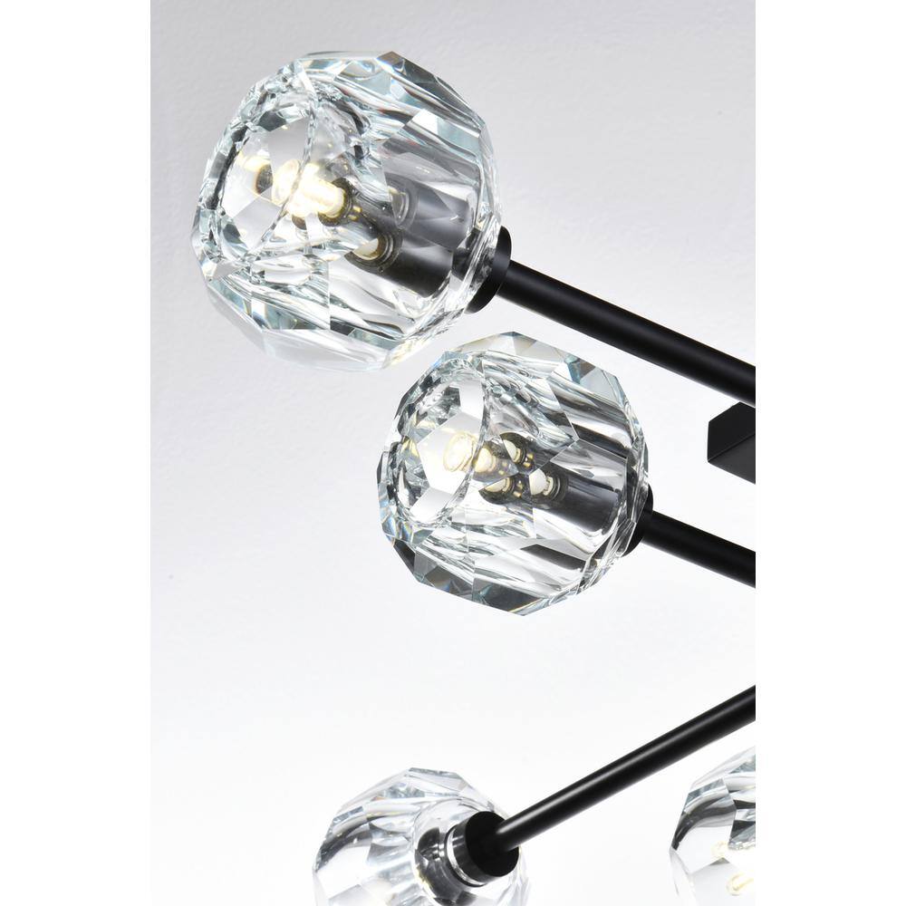 Alt View 3. Elegant Lighting - Eren 31 inch Flush Mount in Black - Black.