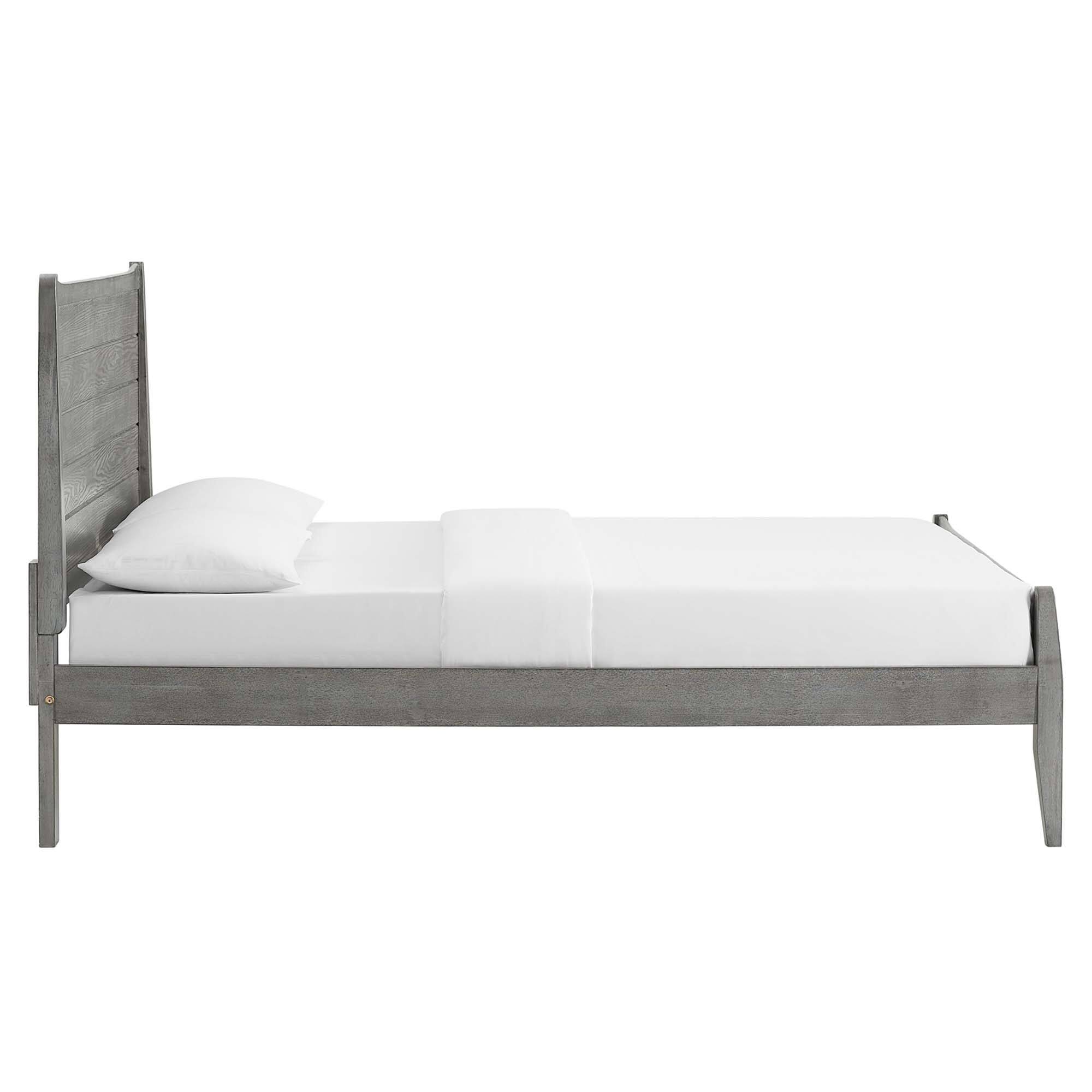 Alt View 2. Modway - Loryn Vinyl King Bed Frame with Round Splayed Legs - White.