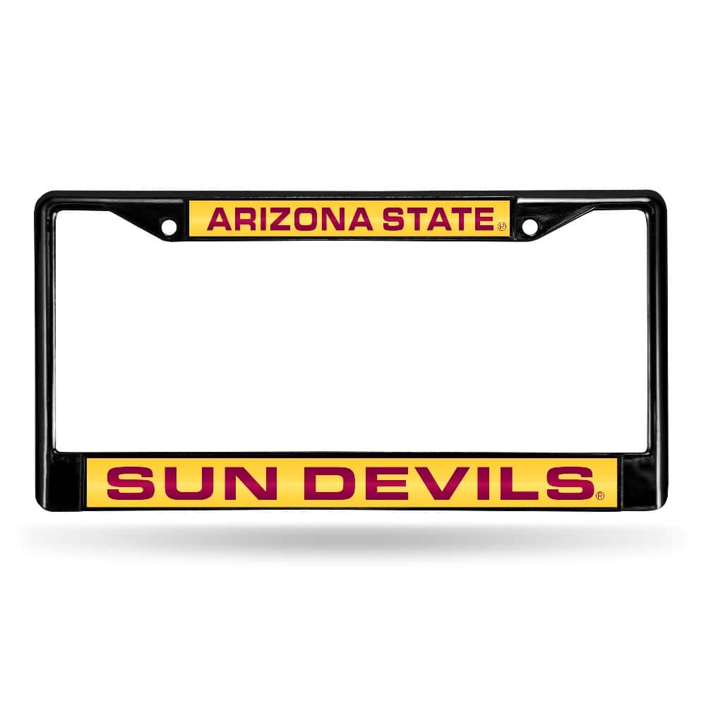 Rico Industries - Black Metal Laser Cut License Plate Frame for the Arizona-St. Sun-Devil's - Multi