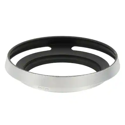 Front. Unique Bargains - 46mm Lens Hood, Universal Metal Thin Hollow Curved Screw-in Vented Lens Hoods for Fujifilm for Pentax - Silver.