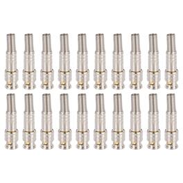 Unique Bargains - 20pcs BNC Male Coaxial Connectors, RG59/RG6 Screw-on Gold Plated 6mm Brass Adapter for CCTV Camera System Durable - Silver