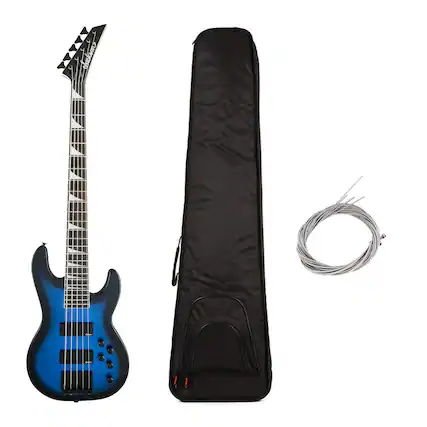 Front. Jackson - Jackson JS Series Concert 5-String Electric Guitar (Blue) with Bag and Strings.