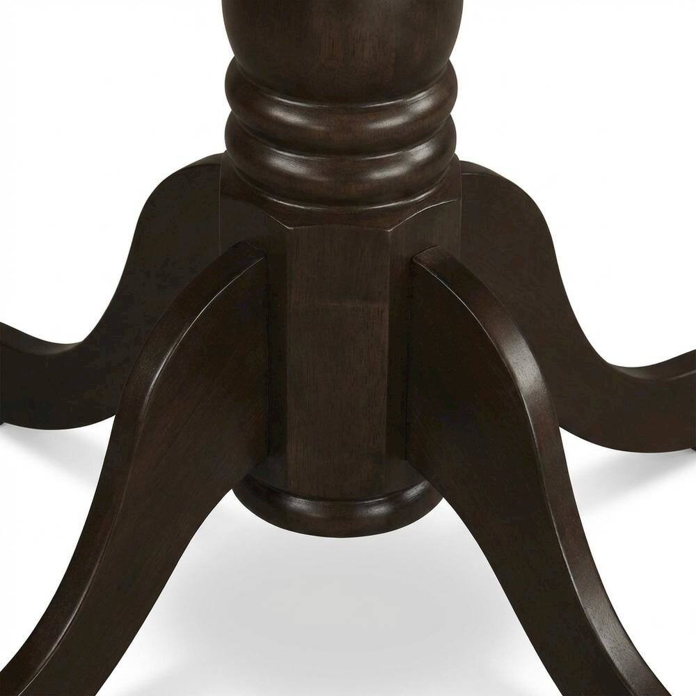 Back. FurniFact - Saddle Brown Drop Leaf Round Table - Espresso.