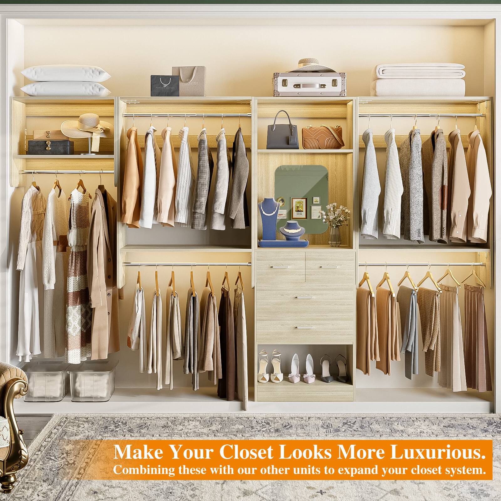 Make Your Closet Look More Luxurious. Combining these with our other units to expand your closet system.