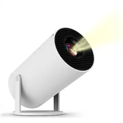 Front. BESTSKI - BESTSKI Portable Projector, 1080P HD, Wi-Fi 6, 4K Supported, Auto Keystone, White - white.