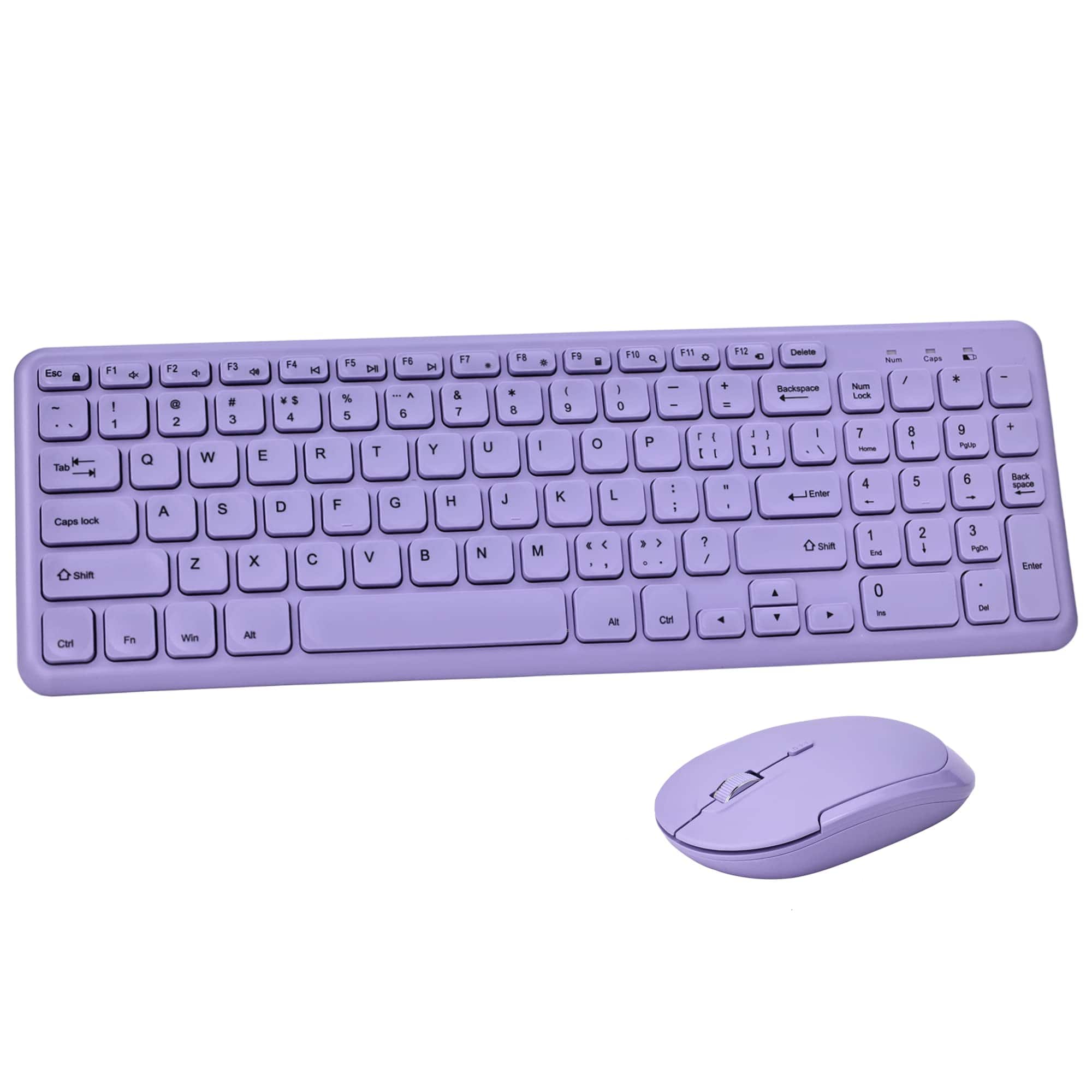 Earthley Blooms - Wireless And Mouse Combo Sweet Mixed Color Cute Usb For Computer Laptop Pc Desktops - Wireless - Purple