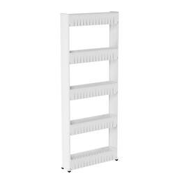 Lavish Home - Narrow Rolling Storage Cart, White - White